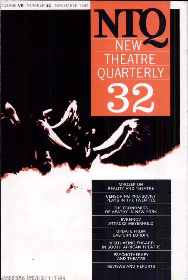New Theatre Quarterly 32: Volume 8, Part 4