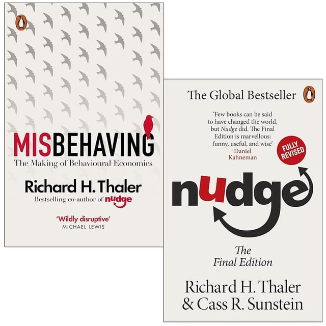 Richard H Thaler Collection 2 Books Set (Misbehaving The Making of Behavioural Economics, Nudge Improving Decisions About Health Wealth and Happiness)