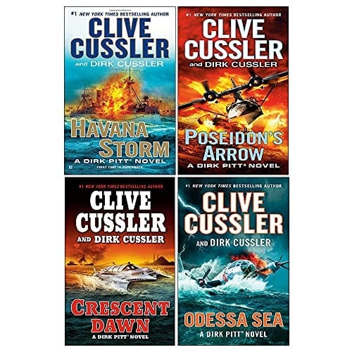 The Dirk Pitt Adventures 4 Books Collection Set by Clive Cussler (Book 21-24) (Crescent Dawn, Poseidon's Arrow, Havana Storm, Odessa Sea)