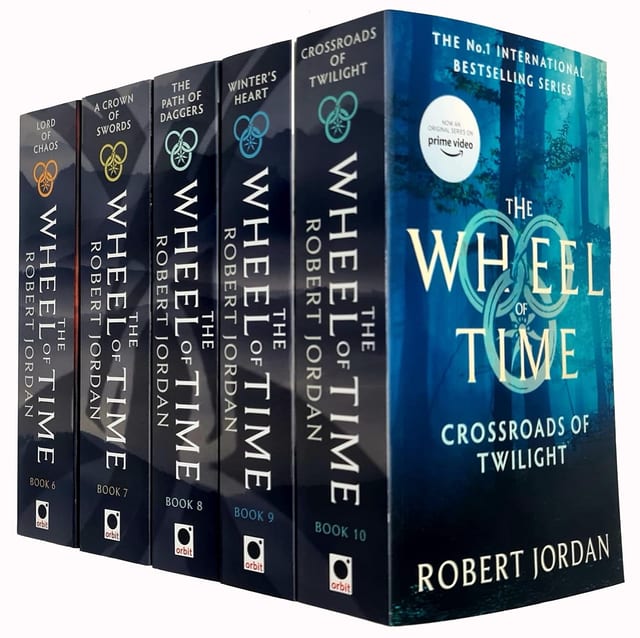 Robert Jordan The Wheel of Time Collection 5 Books Set Series 2 (Book 6-10) (Lord Of Chaos, A Crown Of Swords, The Path Of Daggers, Winter's Heart, Crossroads Of Twilight)